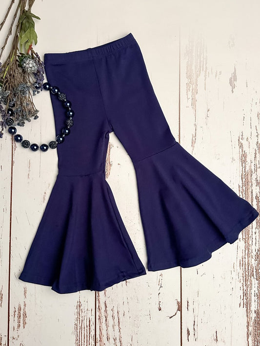 Navy bell bottom pants for girls