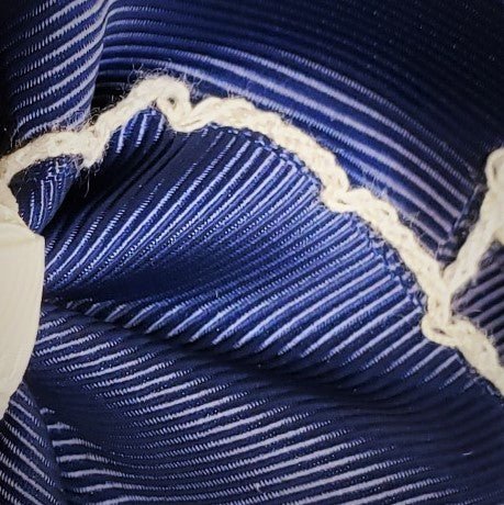 Navy with White Moonstitch Hair Bow - Alternative view