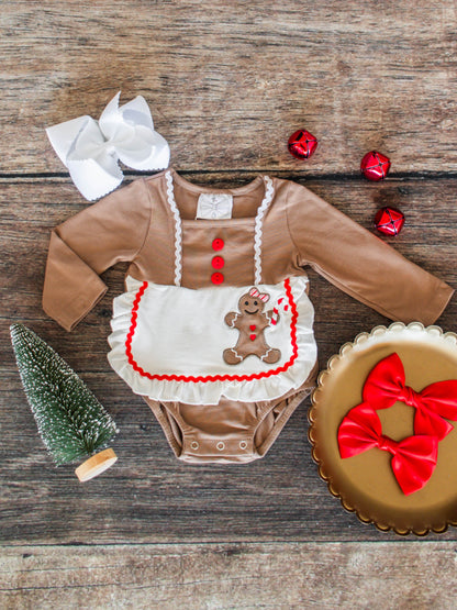 Gingerbread Baker Apron Infant Romper