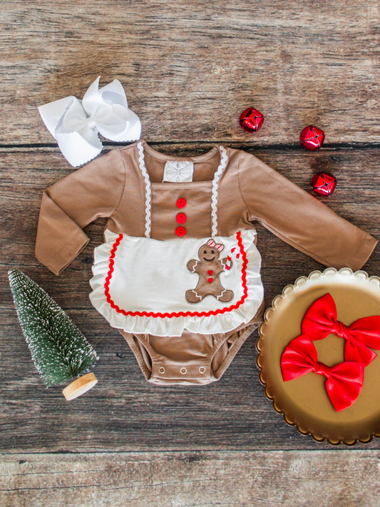 Gingerbread Baker Apron Infant Romper