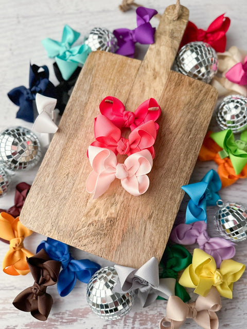 24Pcs 8 Large Cheer Hair Bows for Girls Ponytail Holder