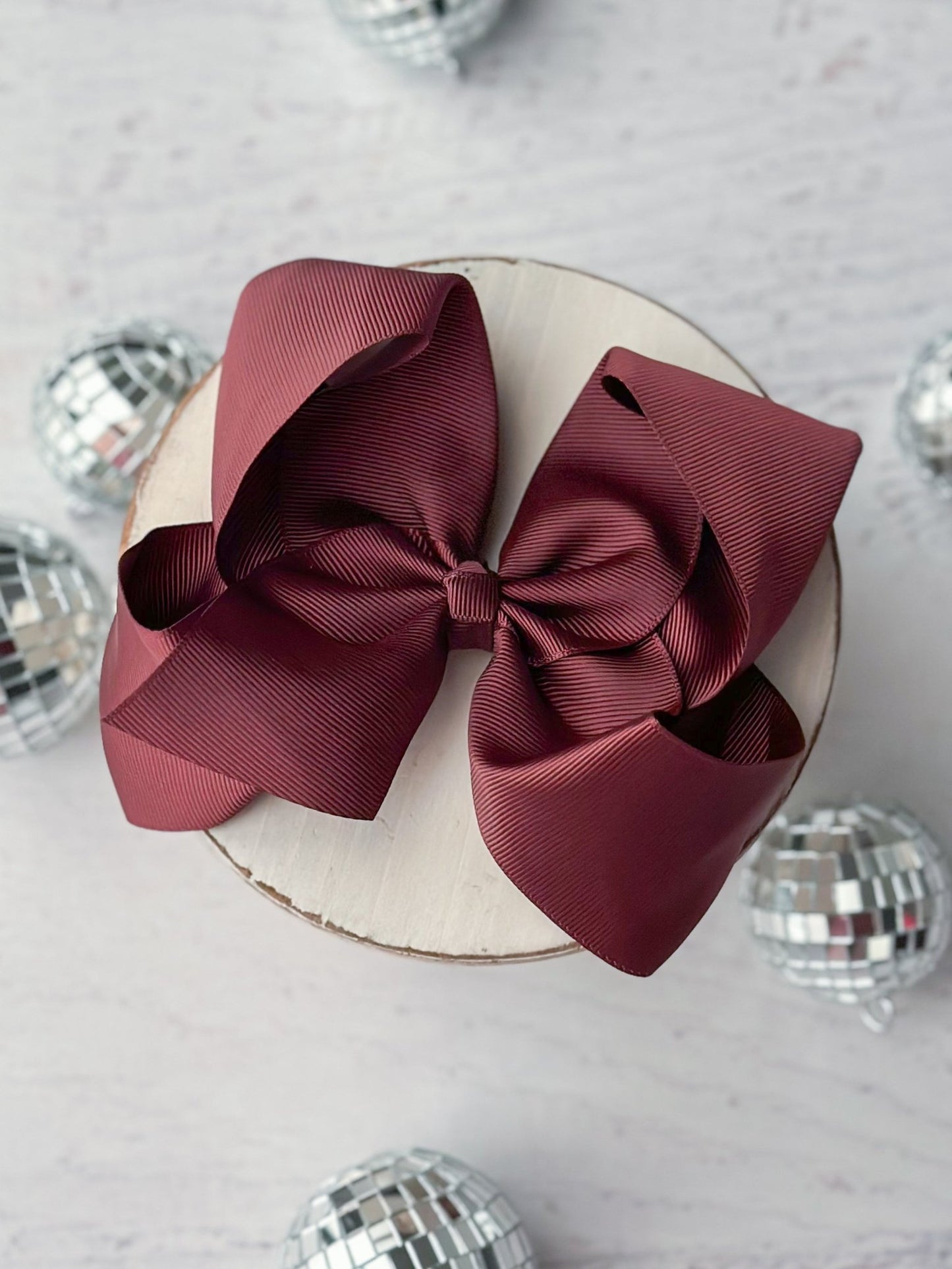 Maroon Oversize Grosgrain Hair Bow