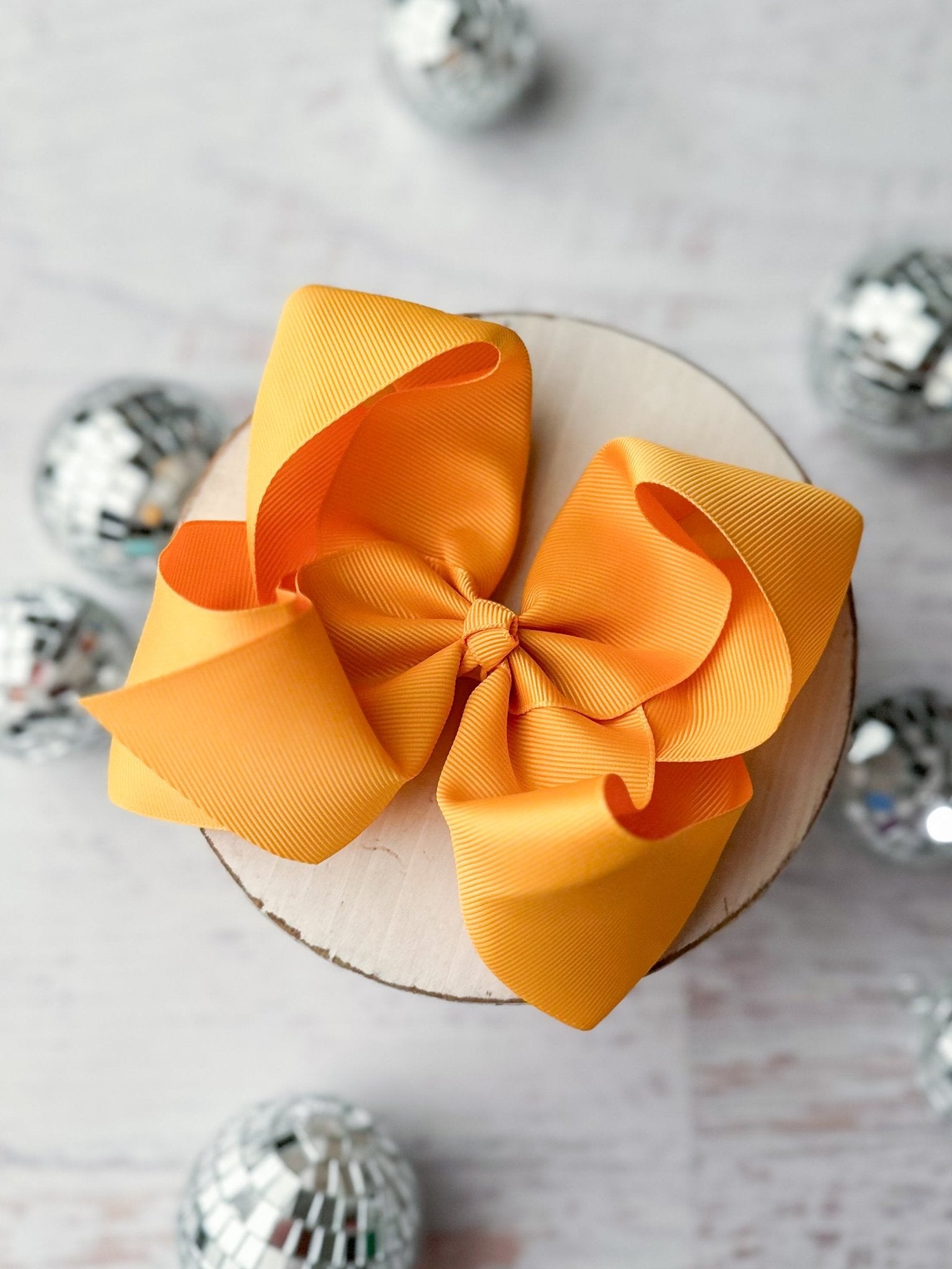 Mustard Oversize 5.5" hair bow for girls