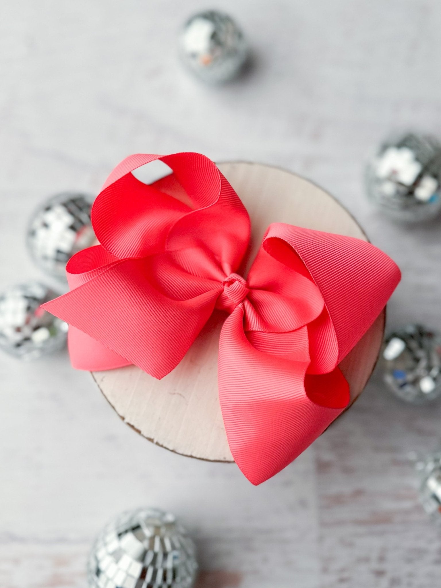 neon pink Oversize 5.5" hair bow for girls