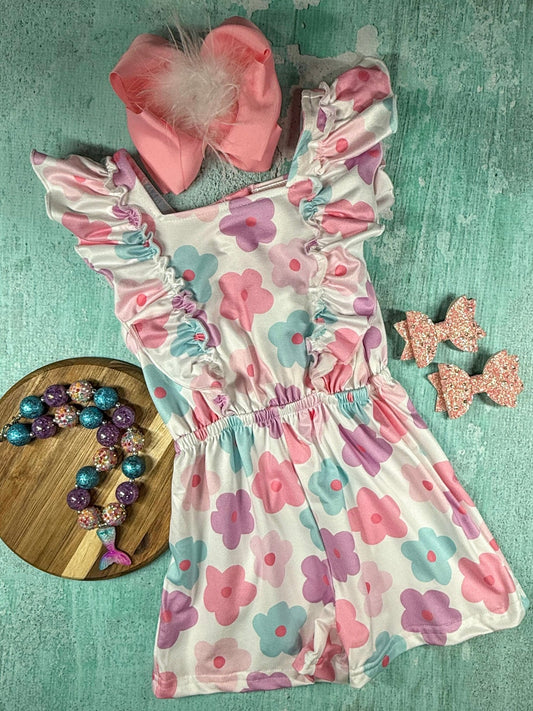Pastel Summer Flowers Romper - Alternative view