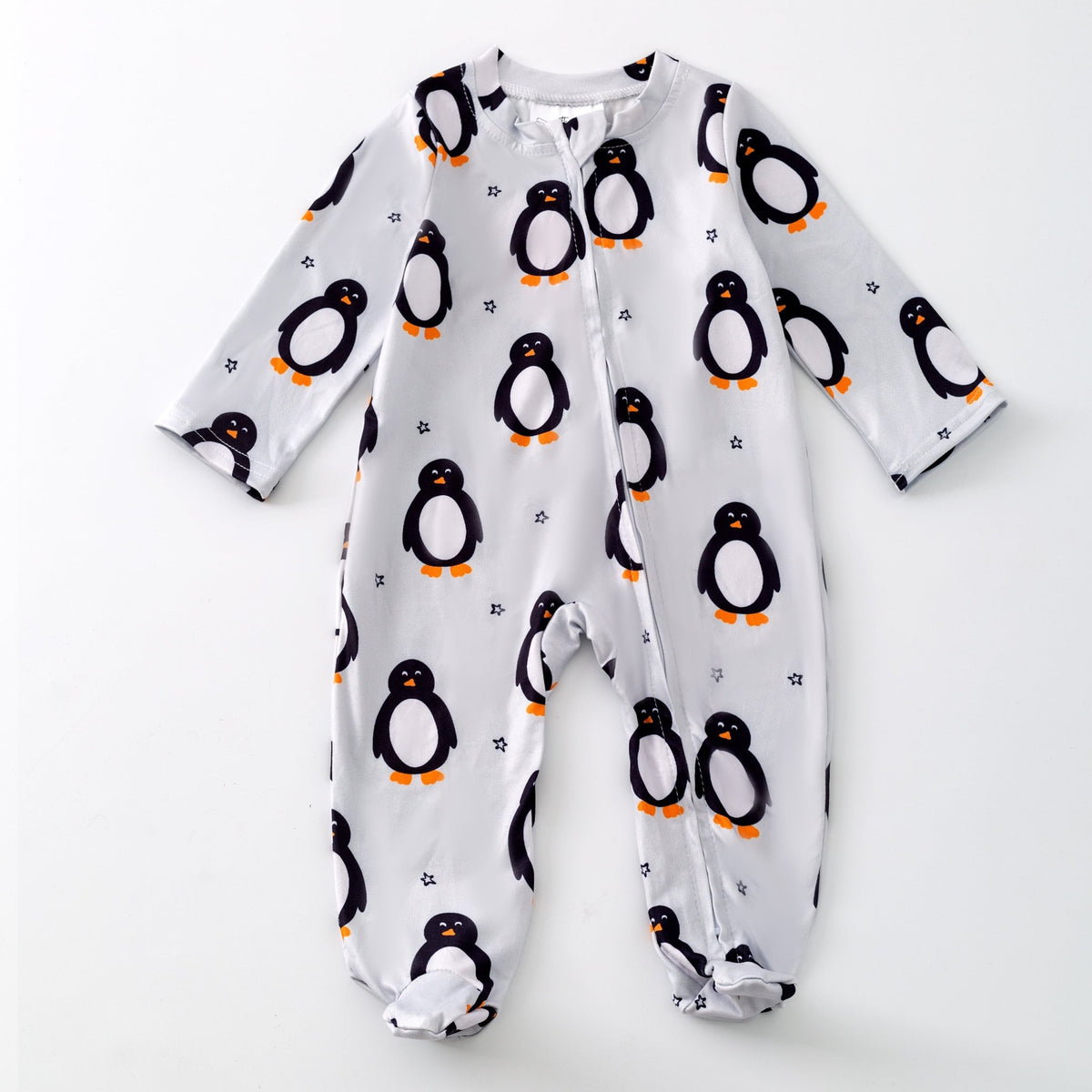 Baby boy penguins galore Christmas onesie
