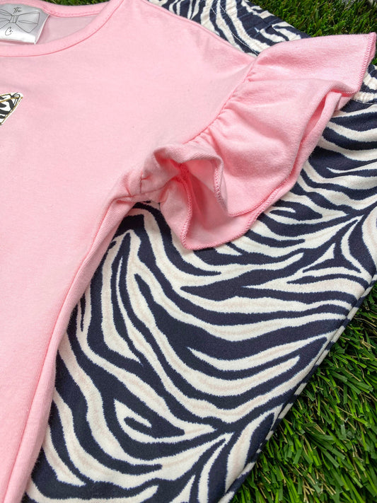 fabric detail for animal print easter girls outfit - Alternative view