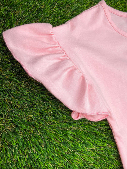 shirt ruffle detail for animal print easter girls outfit