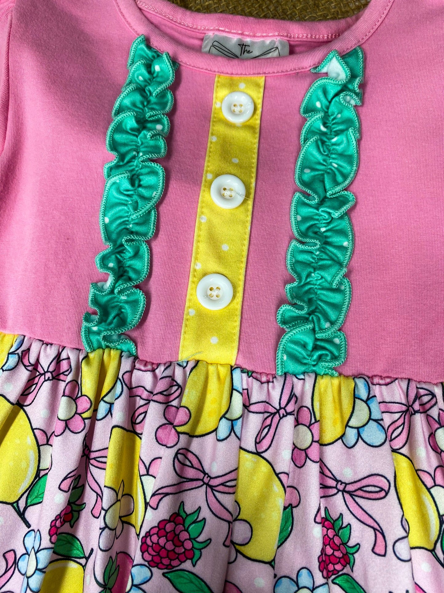 Pink Lemon Berry Ruffle Dress