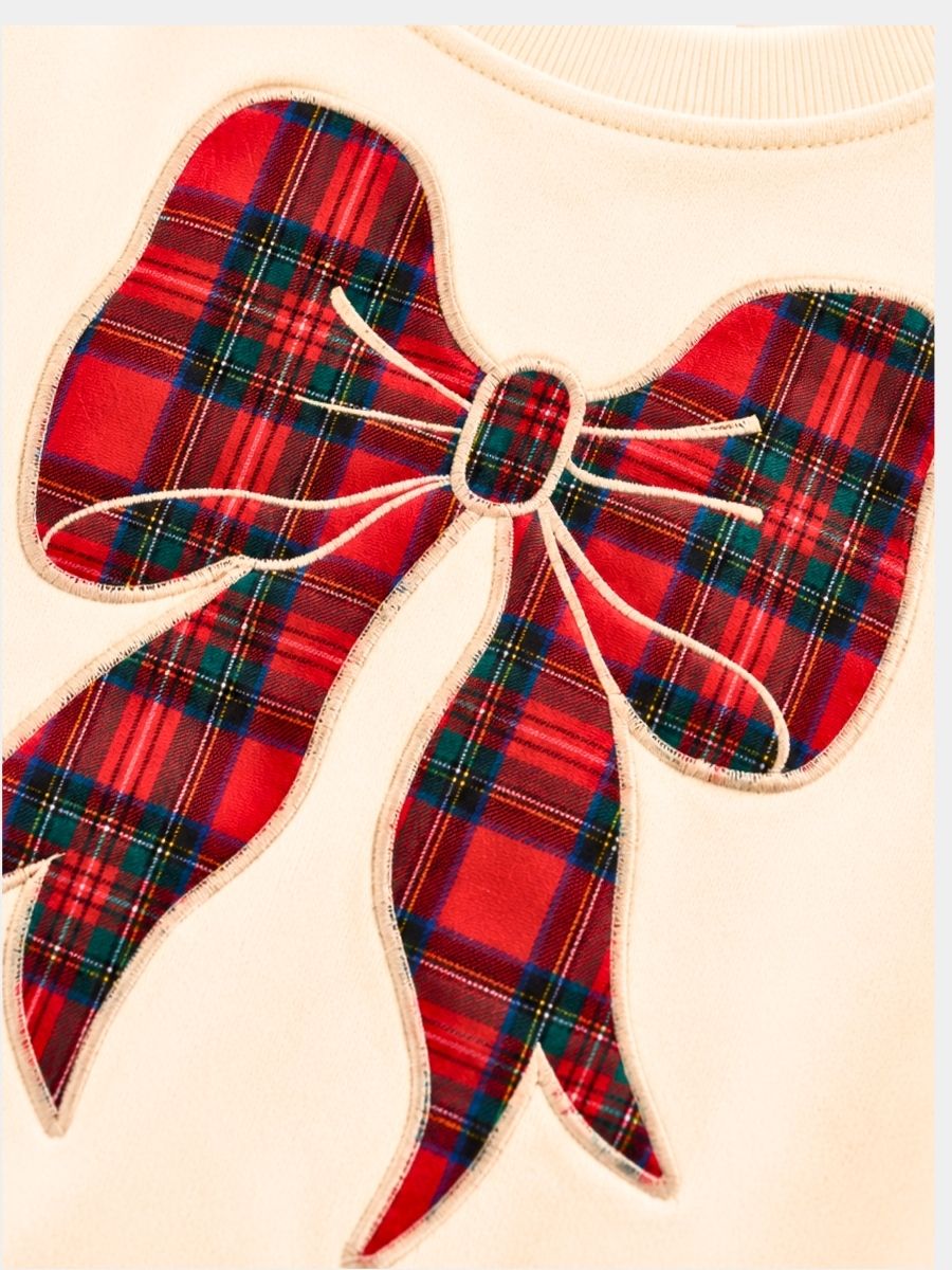 plaid bow applique