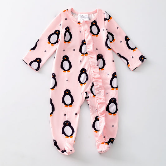 Penguins Galore Infant Girl Onesie - Alternative view
