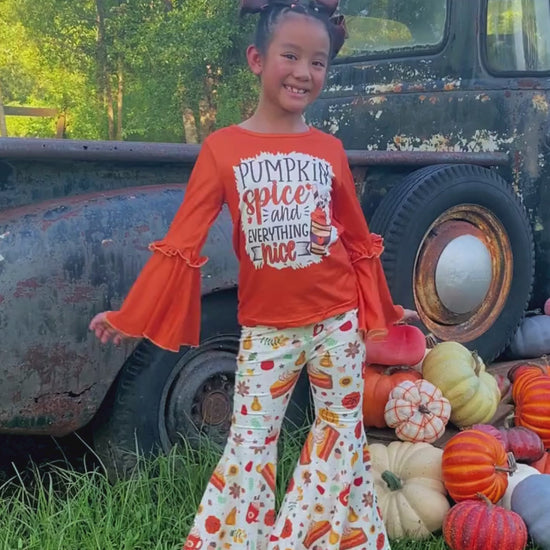 pumpkin spice video model wearing outfit