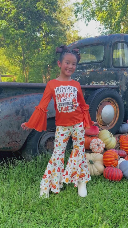 pumpkin spice video model wearing outfit