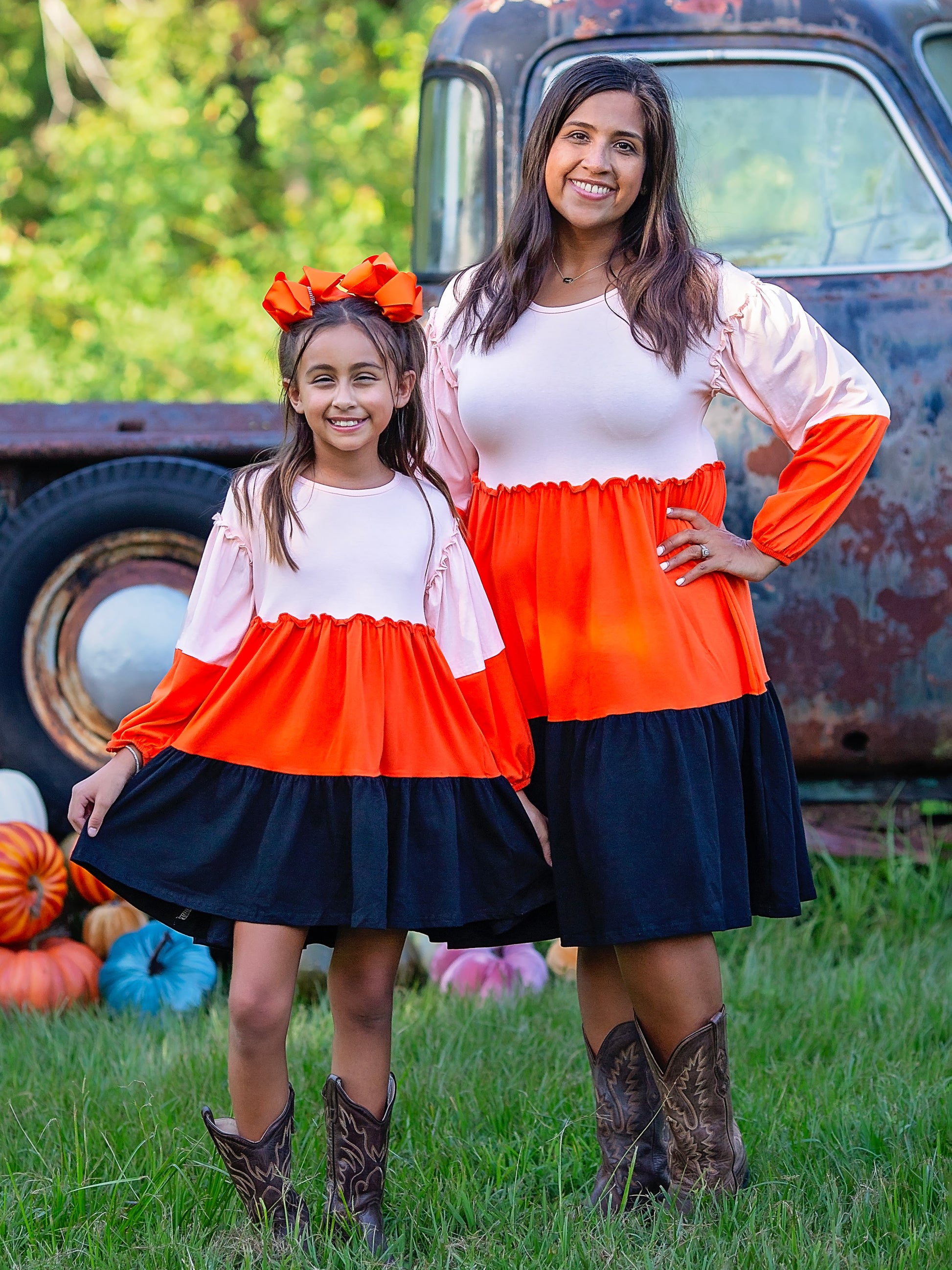 tiered color block dress