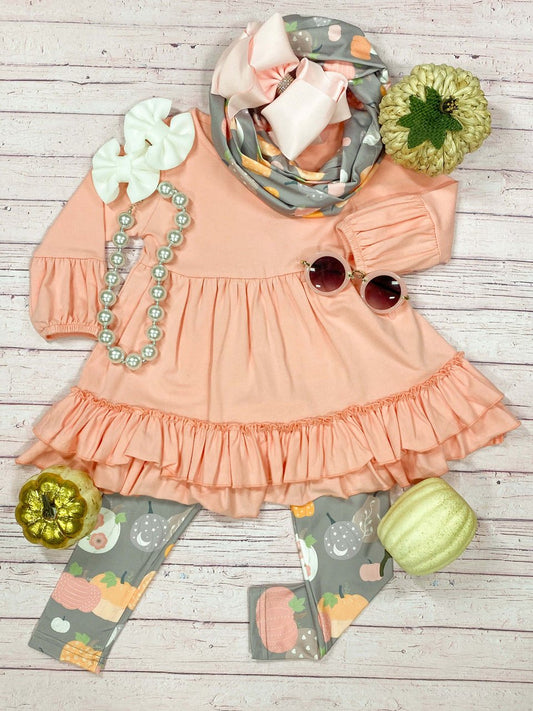 3 piece pink pumpkin pants set - Alternative view