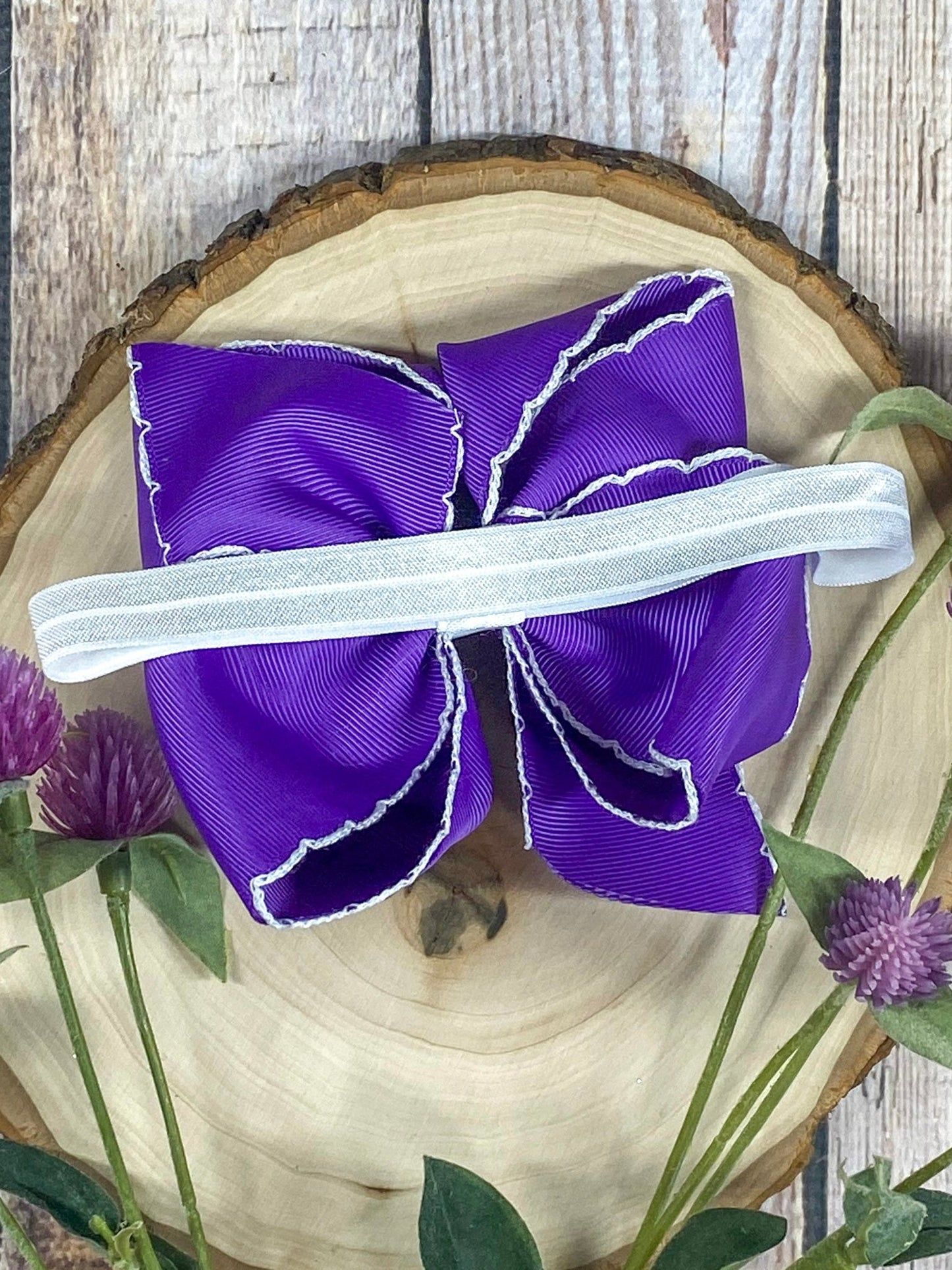 back of the headband showing the satin elastic band