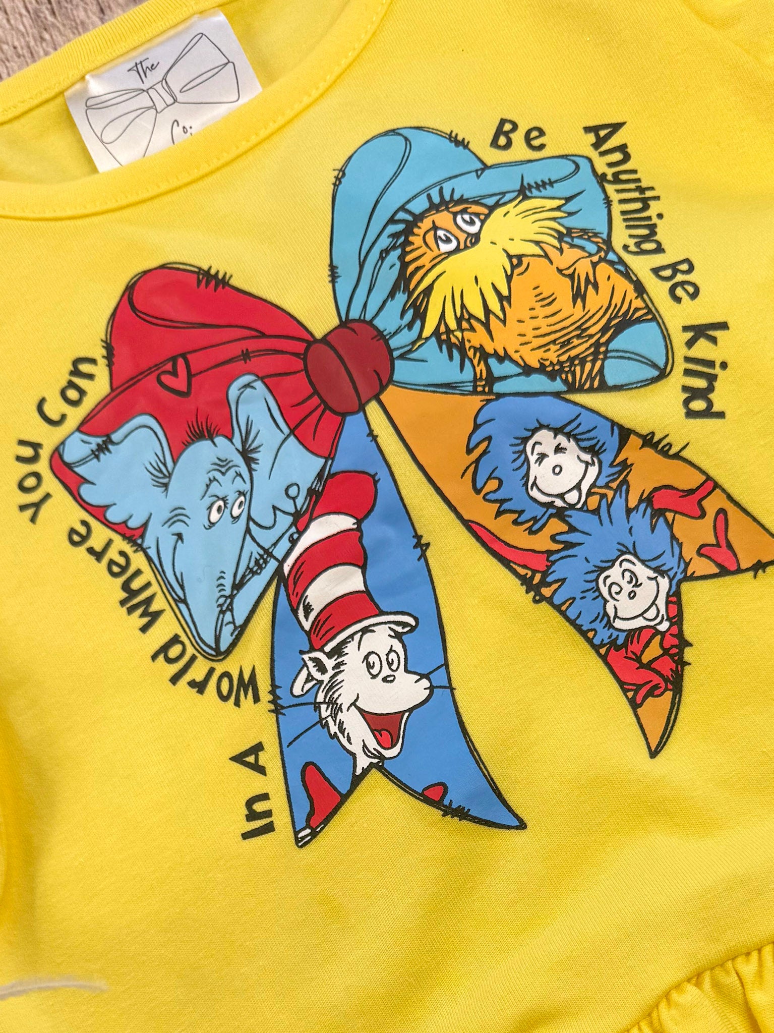 up close of graphic on seuss shirt