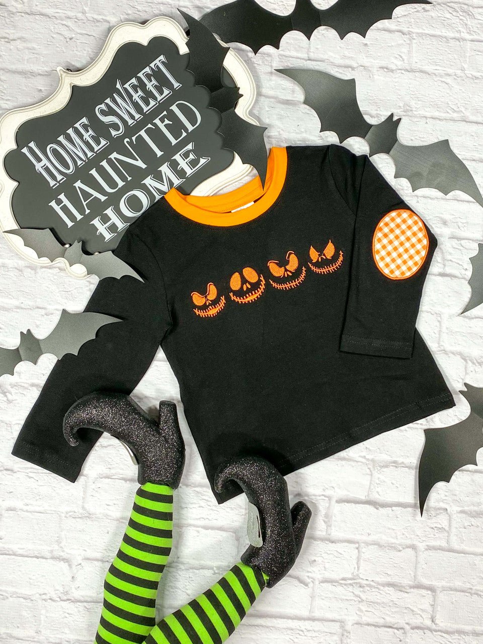 Boys long sleeve shirt with spooky eyes