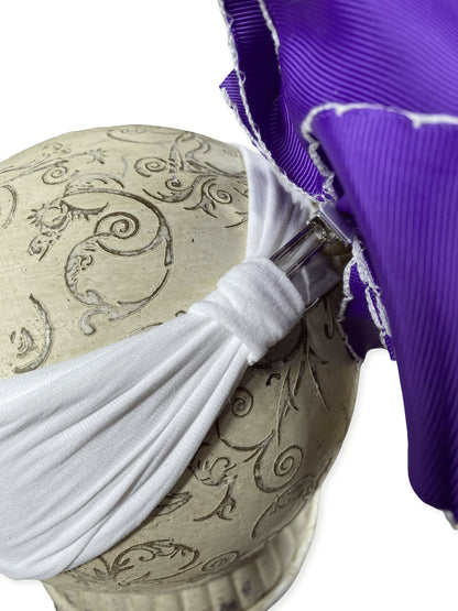 Close-up of white soft nylon interchangeable headband