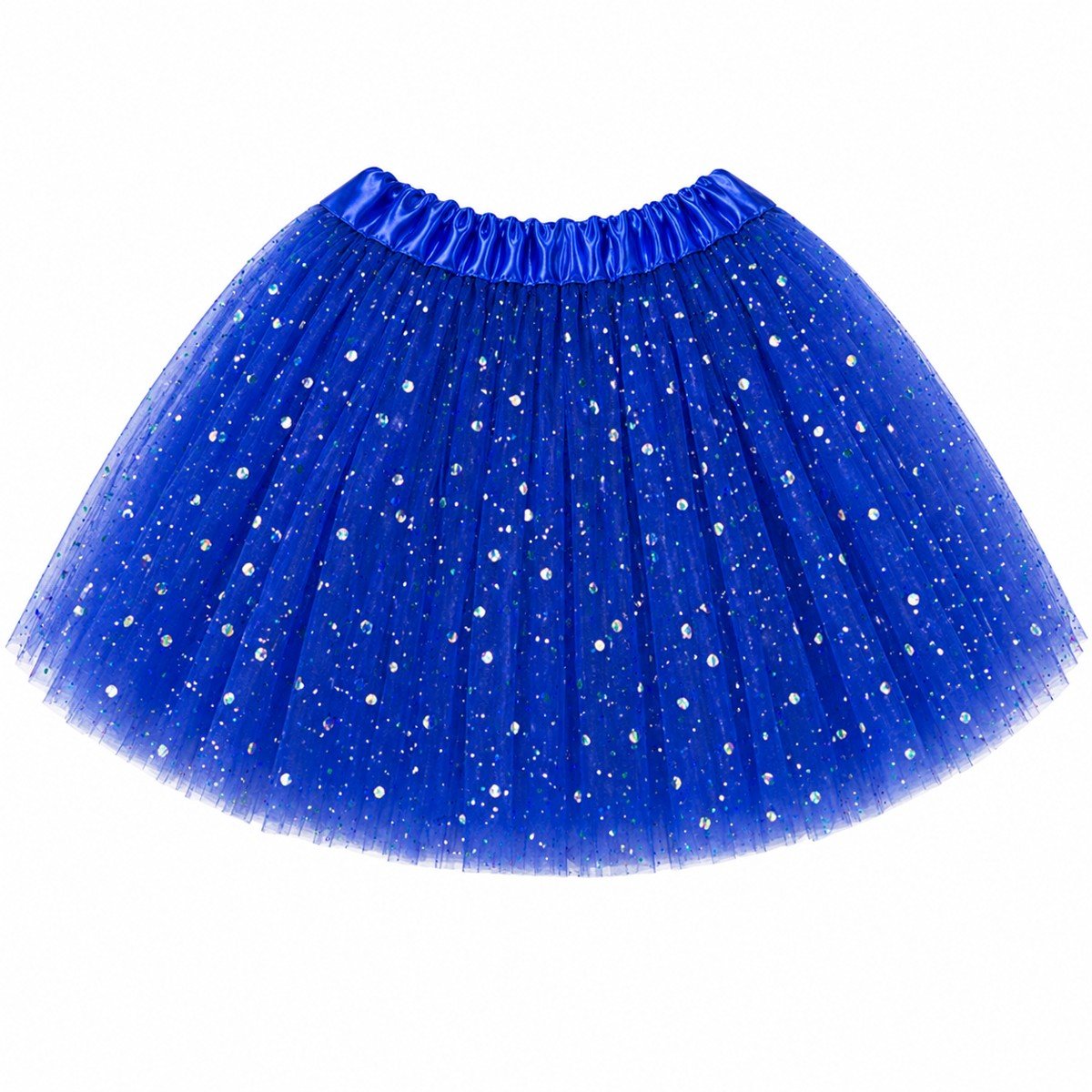 royal blue sparkle tutu on a white background