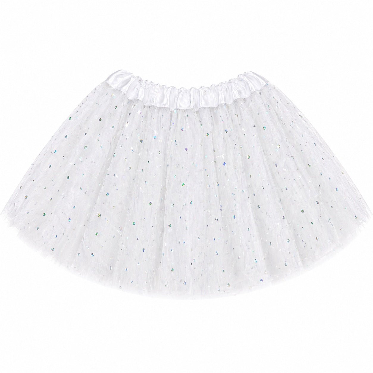 white sparkle tutu on a white background