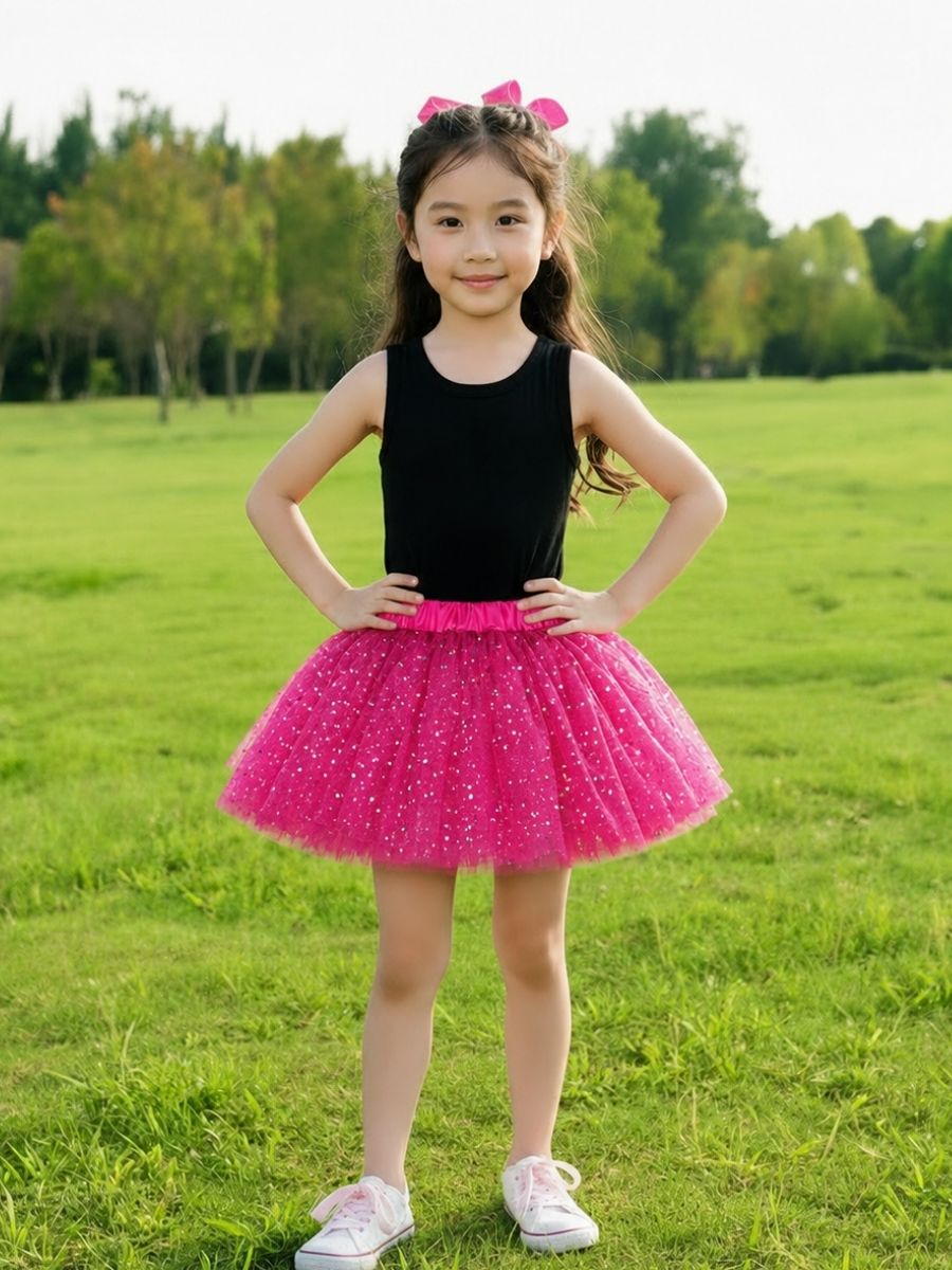 Sparkle tutu for girls of all ages on model in a field