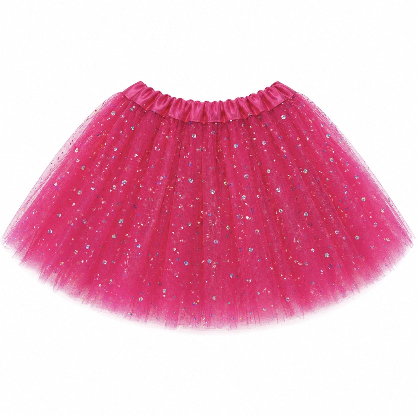 hot pink sparkle tutu on a white background