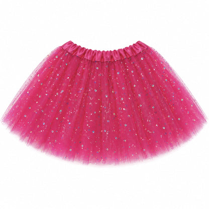 hot pink sparkle tutu on a white background