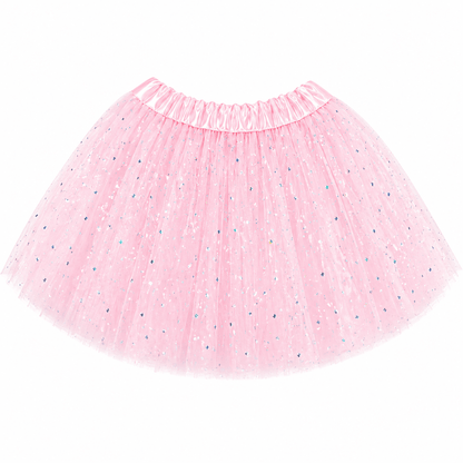 light pink sparkle tutu on a white background