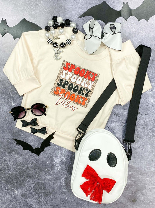 Animal print Spooky Vibes Halloween top