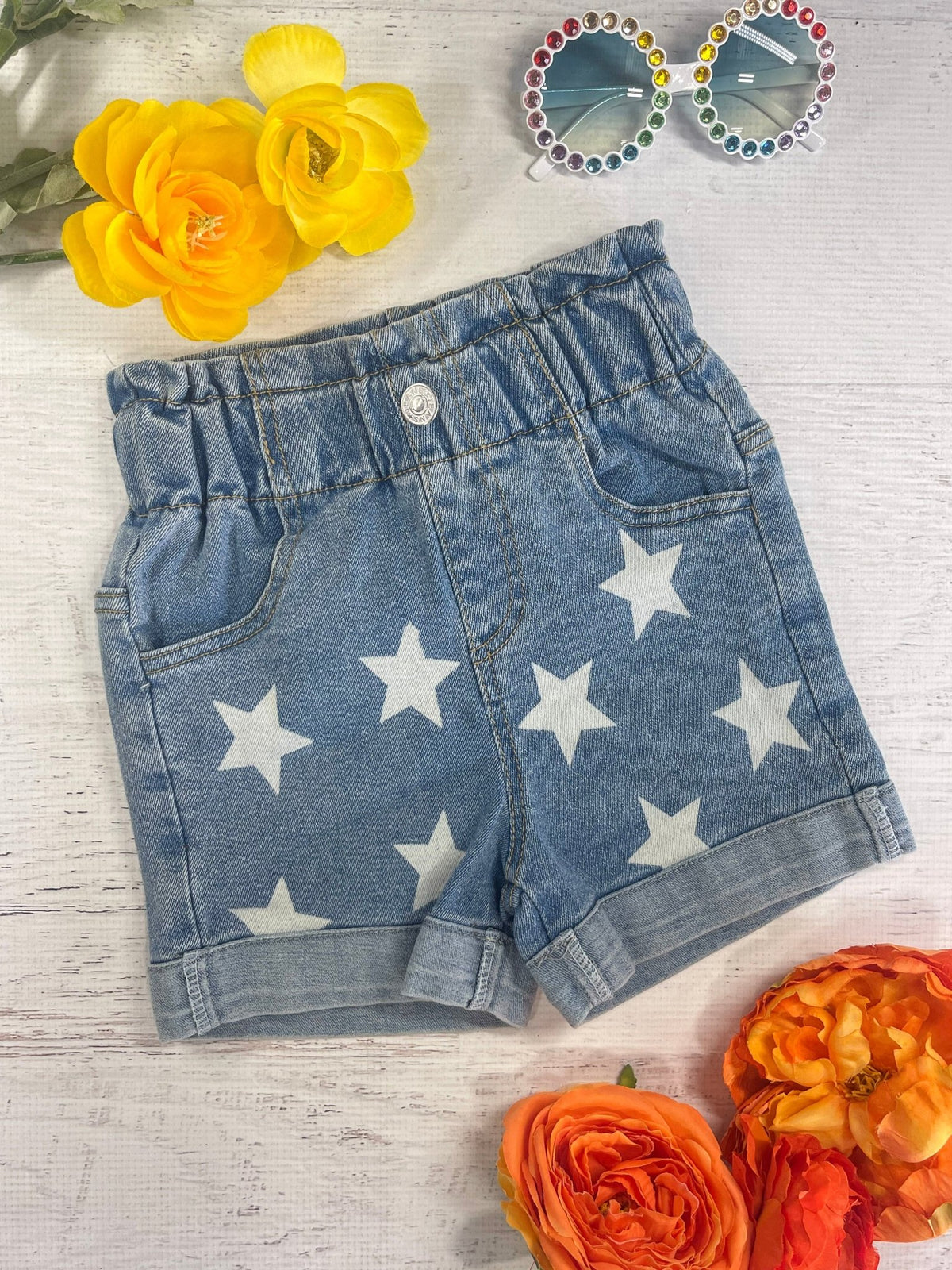 Star print jean shorts for the Fourth of July