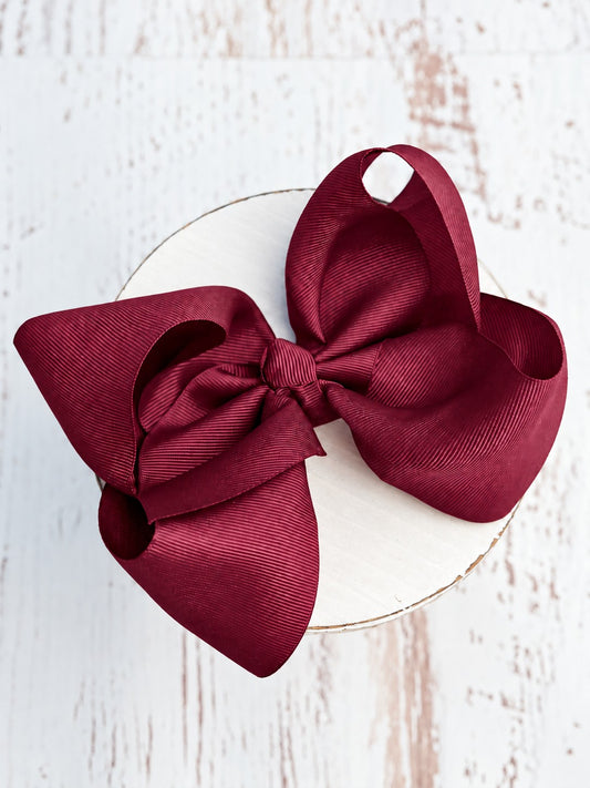maroon texas size hair bow