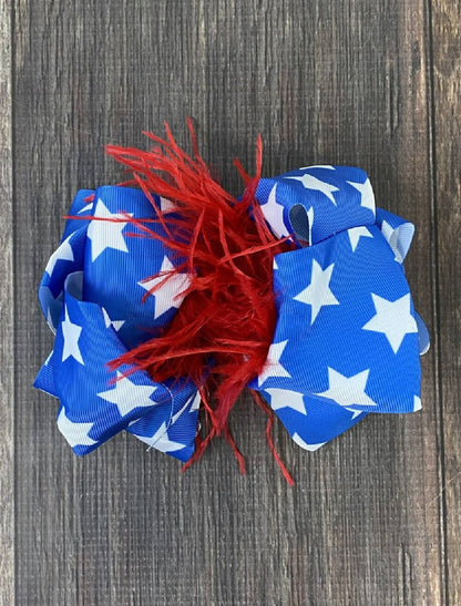 4th of july bow on wood 