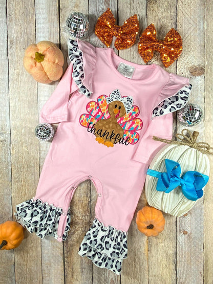 Thankful Turkey Pink Infant Onesie