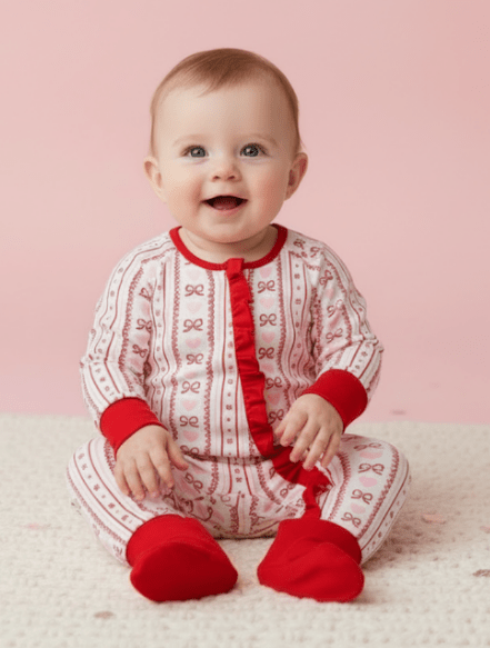 Valentine Coquette Stripes Infant Onesie - Alternative view