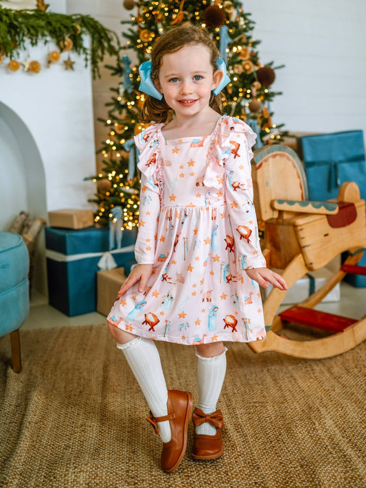 Vintage Nativity Scene Twirl Dress