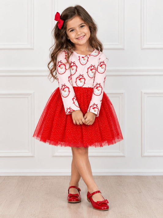 Vintage Santa tutu dress laid flat