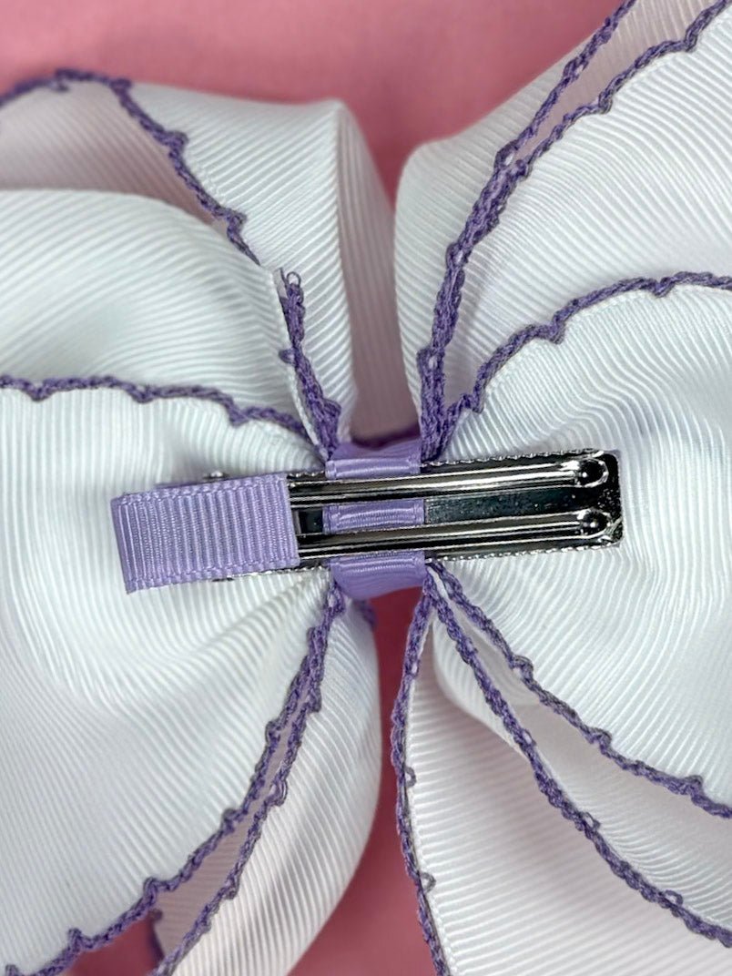 clip on back of Moonstitch Grosgrain Hair Bow