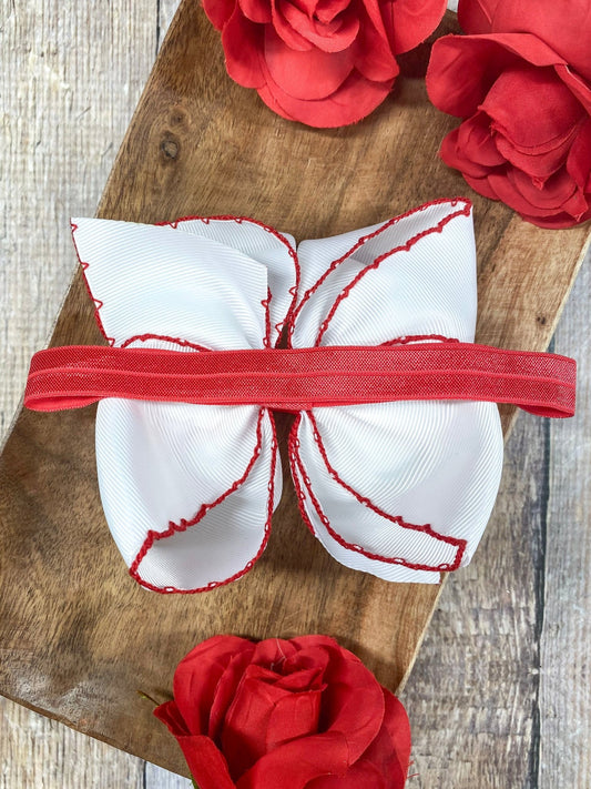 back of the headband showing the satin elastic band - Alternative view