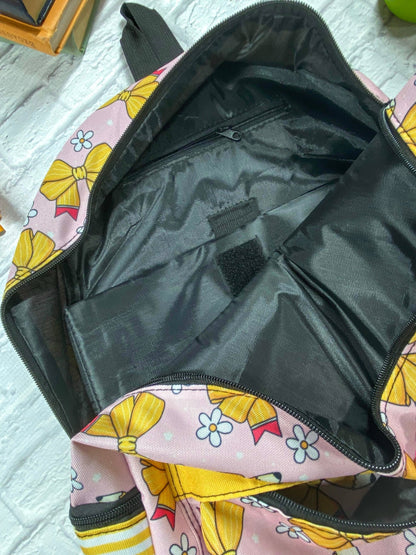 close up photo of inside of backpack