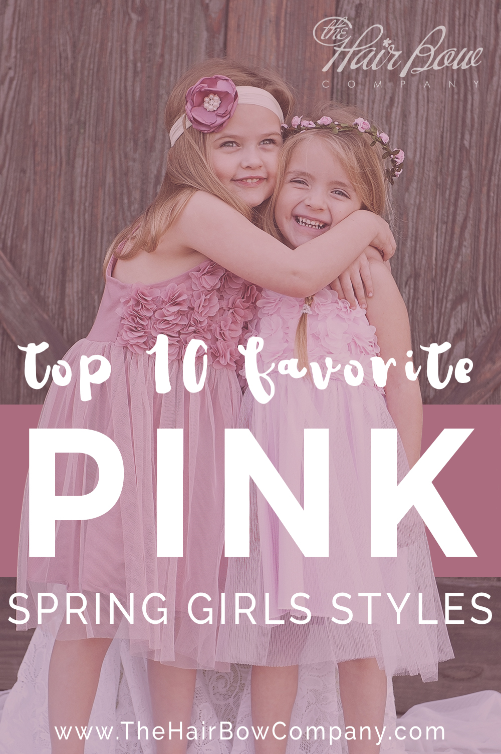 The Hair Bow Company's Favorite Pink Spring Girls Style Picks - including pink tutus, pink flower girl dresses, and pink floral hair accessories for girls. 
